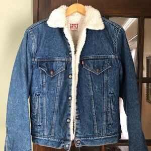 Levi's Denim Sherpa Jean Jacket Vintage '80s/'90s Made in USA Size 36R